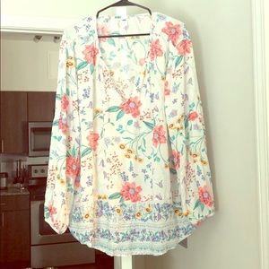White Floral Blouse